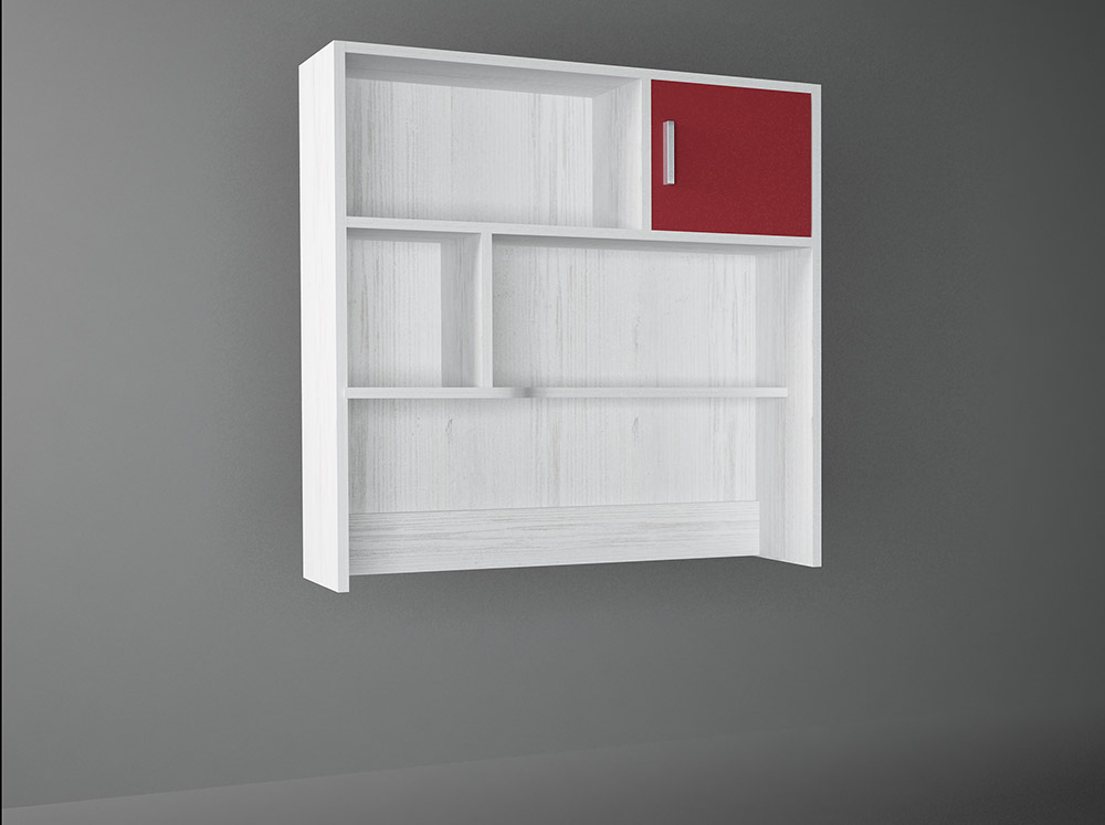 Intrahome Εταζέρα σε χρώμα λευκό ρουστίκ-κόκκινο 100x30x100 Intrahomesa-00652239