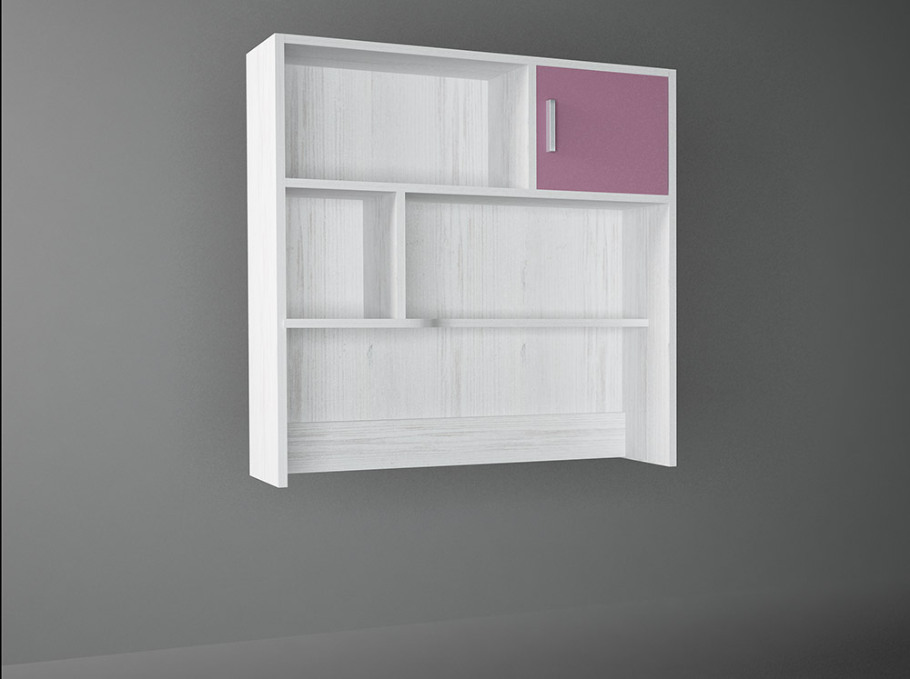 Εταζέρα σε χρώμα λευκό ρουστίκ-ροζ 100x30x100 500-00836