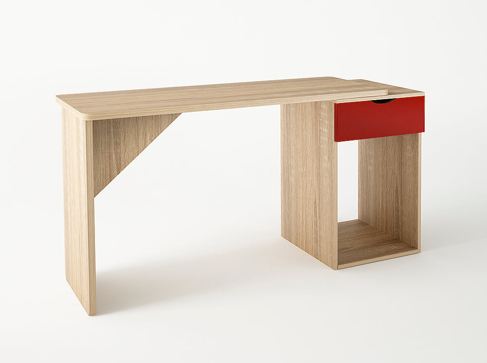 Intrahome Γραφείο παιδικό αυξομειούμενο "TAZ" σε χρώμα δρυς-κόκκινο 90-130x55x80 Intrahomesa-00652217