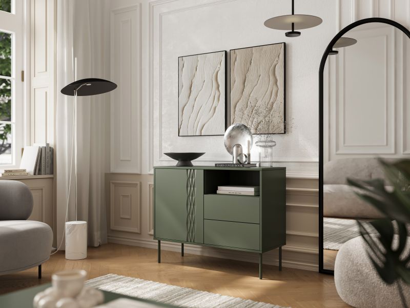 TRESSE chest of drawers 1D2S green DIOMMI-60-33295