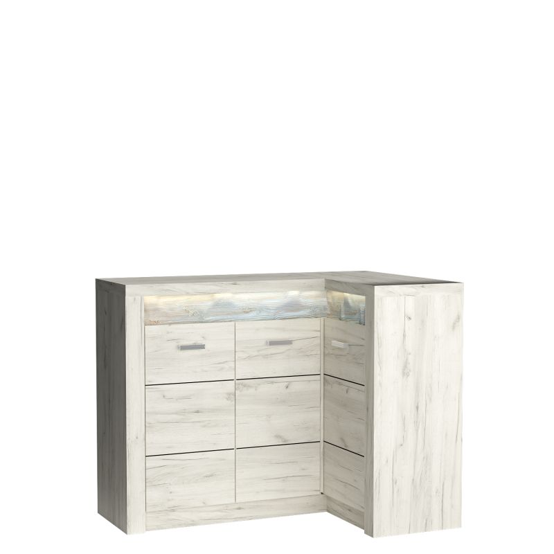 INDIANAPOLIS corner chest of drawers KAT I15 kraft white DIOMMI-60-32867 INDIANAPOLIS corner chest of drawers KAT I15 kraft white DIOMMI-60-32867