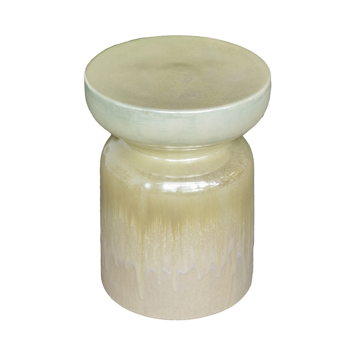 Artekko Metro Μπεζ Κεραμικό Τραπέζι Βοηθητικό Σκαμπό (34.9x34.9x45.7)cm Artekko 60085