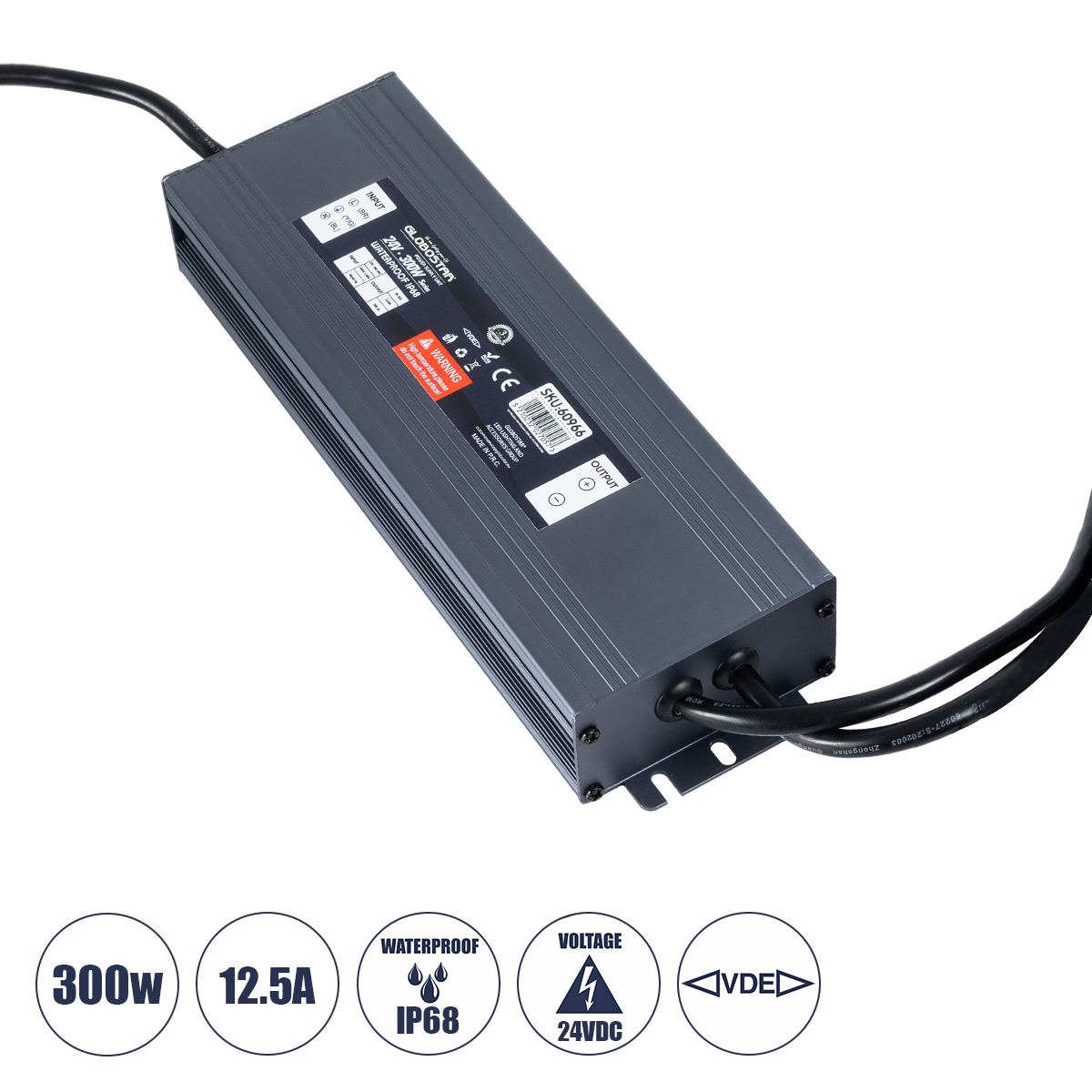 60966 GloboStar® 60966 Αδιάβροχο Τροφοδοτικό SELV για Προϊόντα Φωτισμού LED 300W 12.5A – AC 220-240V σε DC 24V με 1.2m VDE Καλώδιο Παροχής & Εξόδου Τροφοδοσίας – Αδιάβροχο IP68 – M23.5 x W7.5 x H3.6cm – 3 Χρόνια Εγγύηση 60966 GloboStar® 60966 Αδιάβροχο Τροφοδοτικό SELV για Προϊόντα Φωτισμού LED 300W 12.5A – AC 220-240V σε DC 24V με 1.2m VDE Καλώδιο Παροχής & Εξόδου Τροφοδοσίας – Αδιάβροχο IP68 – M23.5 x W7.5 x H3.6cm – 3 Χρόνια Εγγύηση
