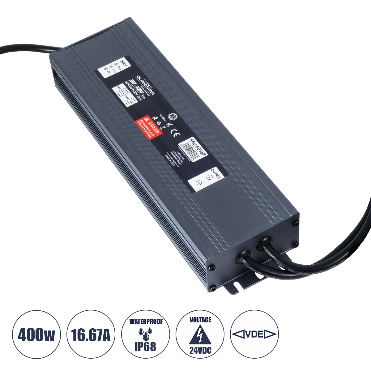 60967 GloboStar® 60967 Αδιάβροχο Τροφοδοτικό SELV για Προϊόντα Φωτισμού LED 400W 16.67A – AC 220-240V σε DC 24V με 1.2m VDE Καλώδιο Παροχής & Εξόδου Τροφοδοσίας – Αδιάβροχο IP68 – M25.5 x W7.5 x H4cm – 3 Χρόνια Εγγύηση 60967 GloboStar® 60967 Αδιάβροχο Τροφοδοτικό SELV για Προϊόντα Φωτισμού LED 400W 16.67A – AC 220-240V σε DC 24V με 1.2m VDE Καλώδιο Παροχής & Εξόδου Τροφοδοσίας – Αδιάβροχο IP68 – M25.5 x W7.5 x H4cm – 3 Χρόνια Εγγύηση