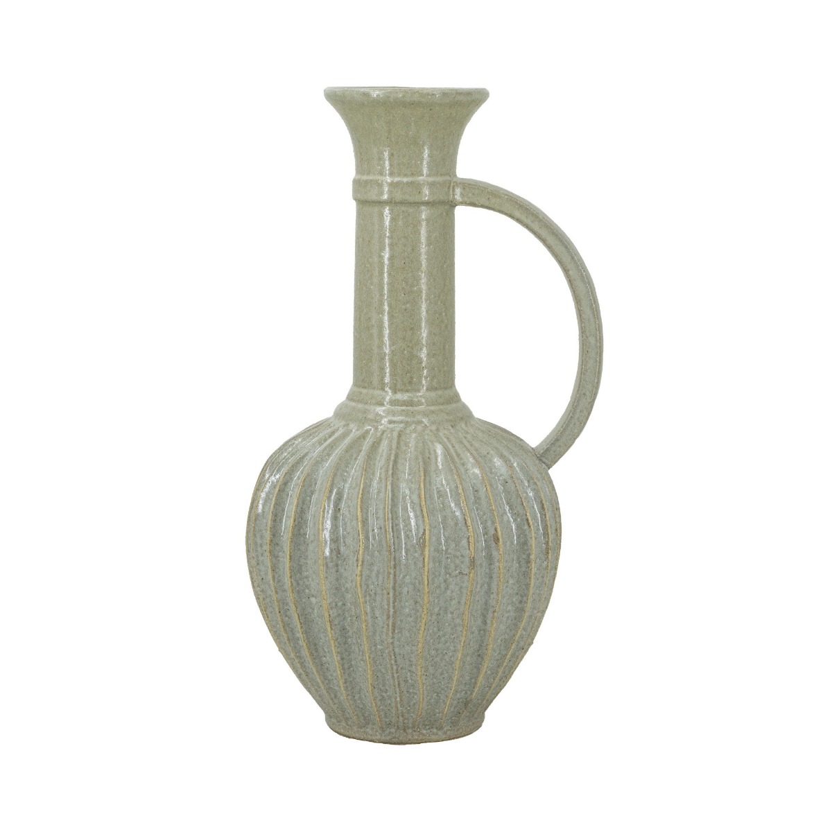 Artekko Akali Μπεζ Κεραμικό Διακοσμητικό Βάζο Δοχείο (27x23.5x48)cm Artekko 61166