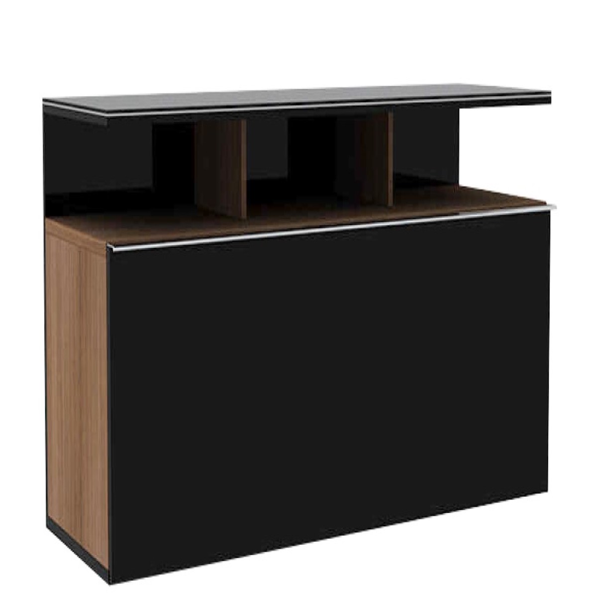 ΕΠΙΠΛΟ TV  117x40x48 εκ  ΜΕ ΣΥΡΤΑΡΙ ΚΑΡΥΔΙΑ- ΓΥΑΛΙΣΤΕΡΟ ΜΑΥΡΟ velco-612-9302-39