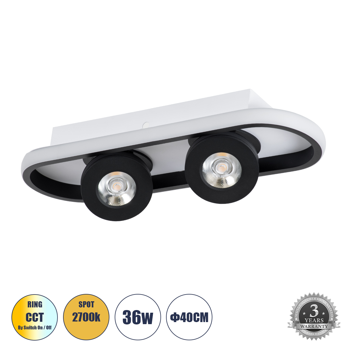 61212 GloboStar® NESPO 61212 Φωτιστικό Οροφής Linear Design LED CCT με Κινούμενα Σποτ LED Spot Downlight 36W 4032lm 360° & 45° AC 220-240V – Εναλλαγή Φωτισμού μέσω Διακόπτη On/Off All In One Ψυχρό 6000k+Φυσικό 4500k+Θερμό 2700k Μ40 x Π13 x Υ6.5cm – Μαύρο 61212 GloboStar® NESPO 61212 Φωτιστικό Οροφής Linear Design LED CCT με Κινούμενα Σποτ LED Spot Downlight 36W 4032lm 360° & 45° AC 220-240V – Εναλλαγή Φωτισμού μέσω Διακόπτη On/Off All In One Ψυχρό 6000k+Φυσικό 4500k+Θερμό 2700k Μ40 x Π13 x Υ6.5cm – Μαύρο
