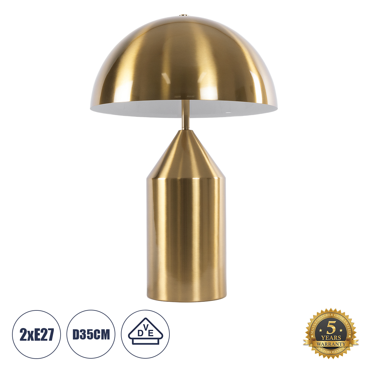 61455 GloboStar® URANUS-M 61455 Μοντέρνο Επιτραπέζιο Φωτιστικό Πορτατίφ Δίφωτο 2 x E27 IP20 Χρυσό & Λευκό Μέταλλο – Μ35 x Π35 x Υ54cm 61455 GloboStar® URANUS-M 61455 Μοντέρνο Επιτραπέζιο Φωτιστικό Πορτατίφ Δίφωτο 2 x E27 IP20 Χρυσό & Λευκό Μέταλλο – Μ35 x Π35 x Υ54cm