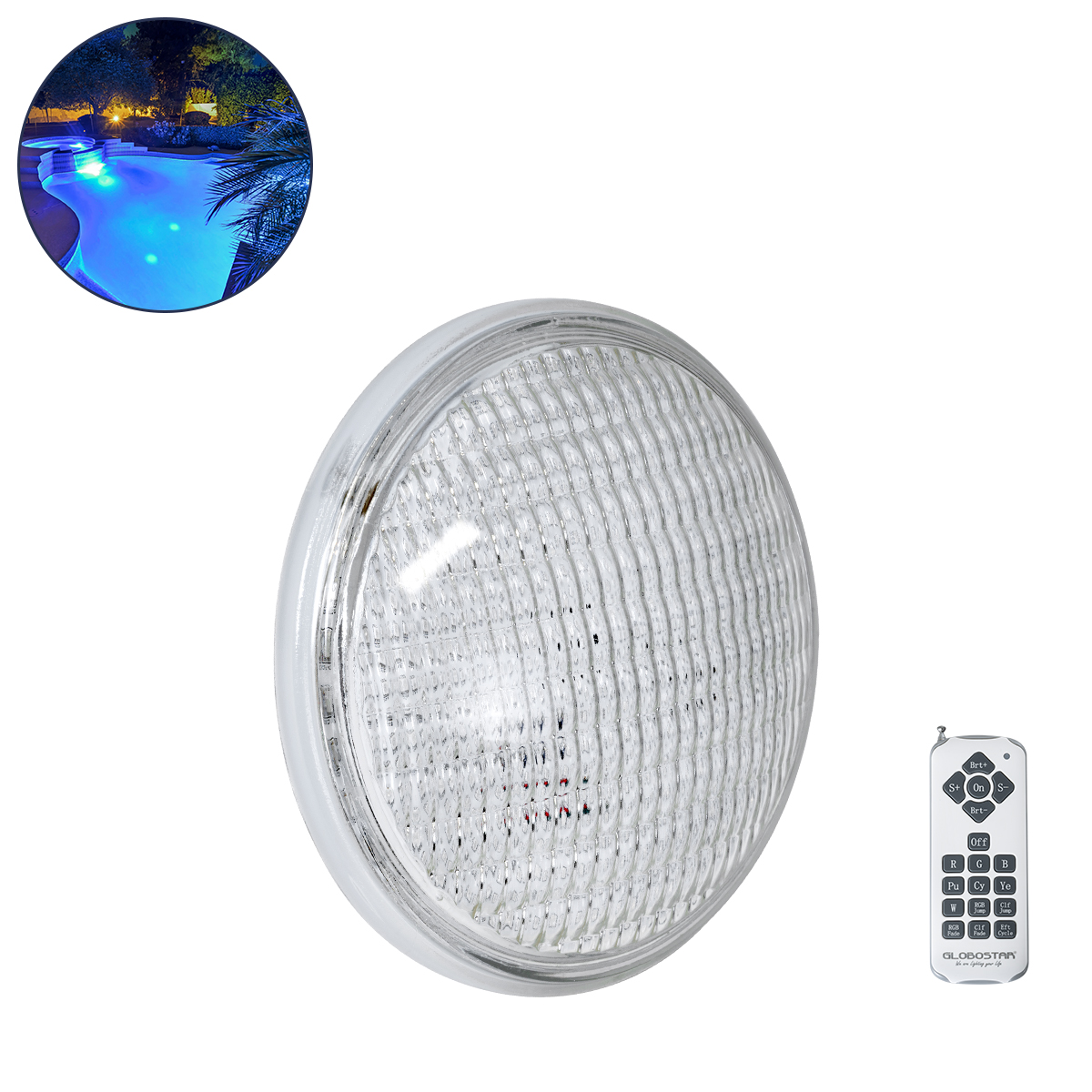 61537 GloboStar® POOLANO 61537 Λάμπα LED Σποτ Πισίνας GX16D PAR56 25W 1750lm 120° AC 12V Αδιάβροχο IP68 IK06 Tempered Glass Φ18 x Υ10cm RGB με Ασύρματο Χειριστήριο RF 2.4Ghz Εμβέλειας 60 Μέτρων – Bridgelux Chip – 3 Years Warranty 61537 GloboStar® POOLANO 61537 Λάμπα LED Σποτ Πισίνας GX16D PAR56 25W 1750lm 120° AC 12V Αδιάβροχο IP68 IK06 Tempered Glass Φ18 x Υ10cm RGB με Ασύρματο Χειριστήριο RF 2.4Ghz Εμβέλειας 60 Μέτρων – Bridgelux Chip – 3 Years Warranty