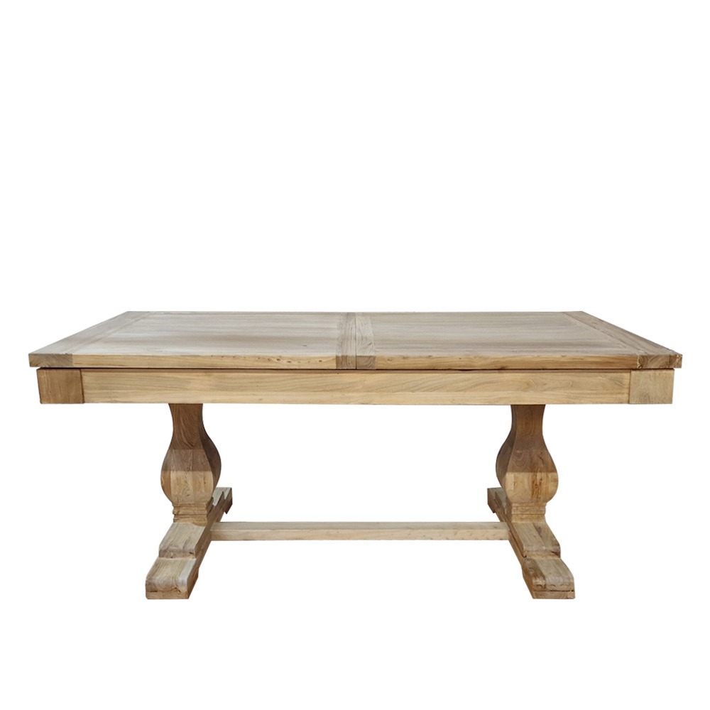 Artekko Deus Μασίφ Ξύλινη Επεκτεινόμενη Τραπεζαρία σε Ανοιχτή Φυσική Απόχρωση (180/240x90x76)cm Artekko 617-0201-C