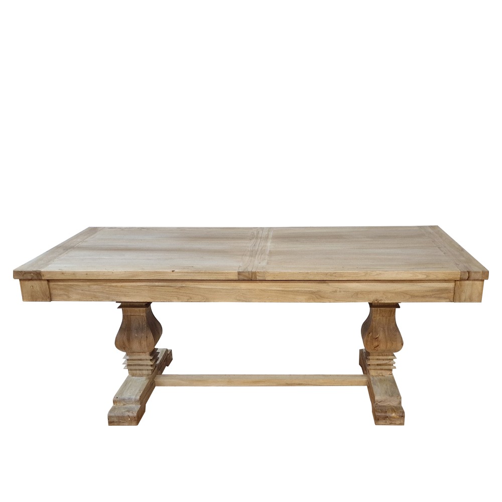 Artekko Deus Μασίφ Ξύλινη Επεκτεινόμενη Τραπεζαρία σε Ανοιχτή Φυσική Απόχρωση (200/280x100x78)cm Artekko 617-0239