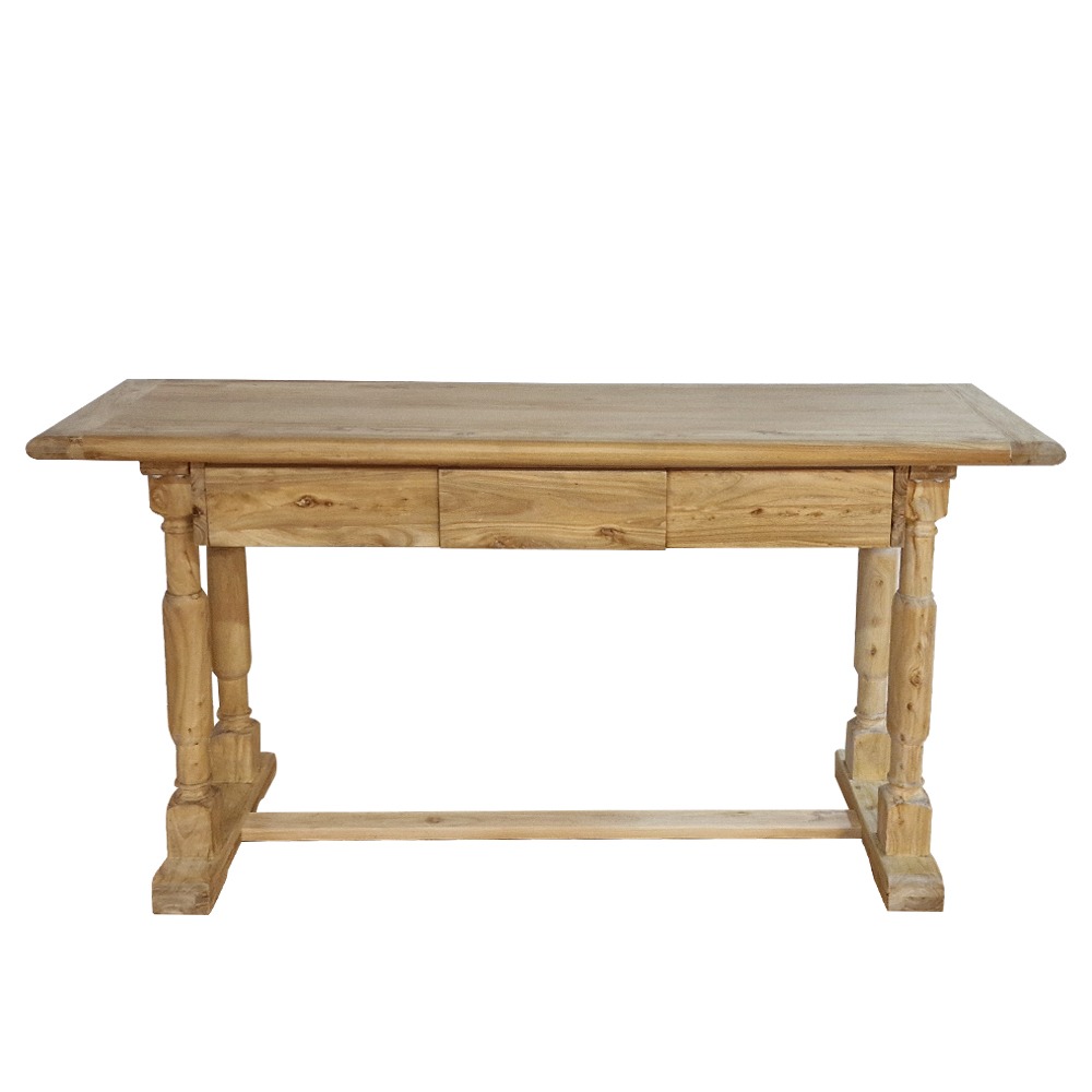 Artekko Deus Μασίφ Ξύλινη Κονσόλα σε Ανοιχτή Φυσική Απόχρωση (150x45x80)cm Artekko 617-0269-A