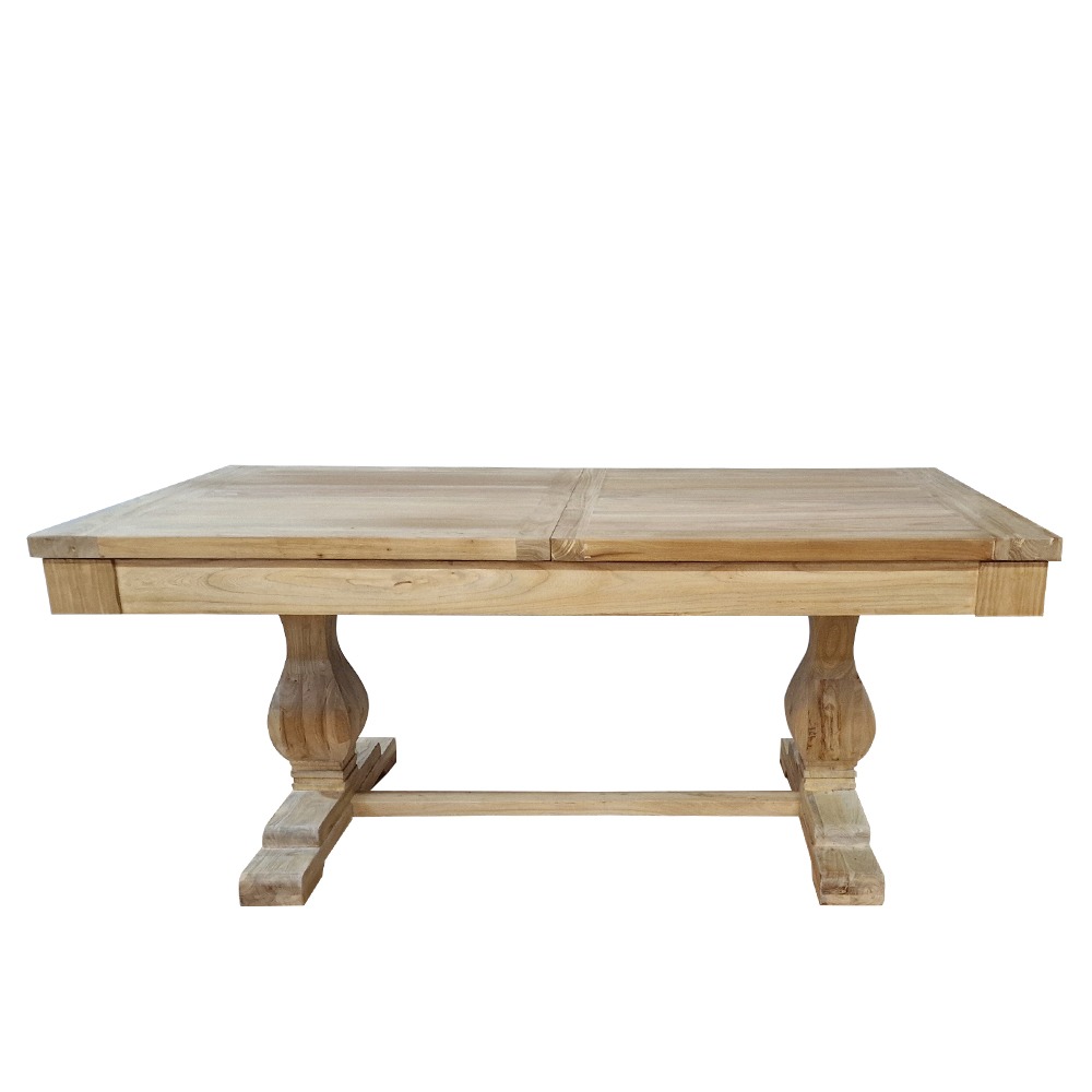 Artekko Deus Μασίφ Ξύλινη Επεκτεινόμενη Τραπεζαρία σε Ανοιχτή Φυσική Απόχρωση (180/240x100x76)cm Artekko 617-0277-A