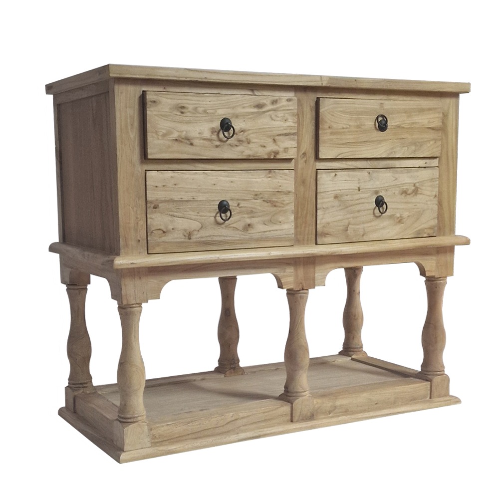 Artekko Deus Μασίφ Ξύλινη Κονσόλα σε Ανοιχτή Φυσική Απόχρωση (110x45x90)cm Artekko 617-0284-A