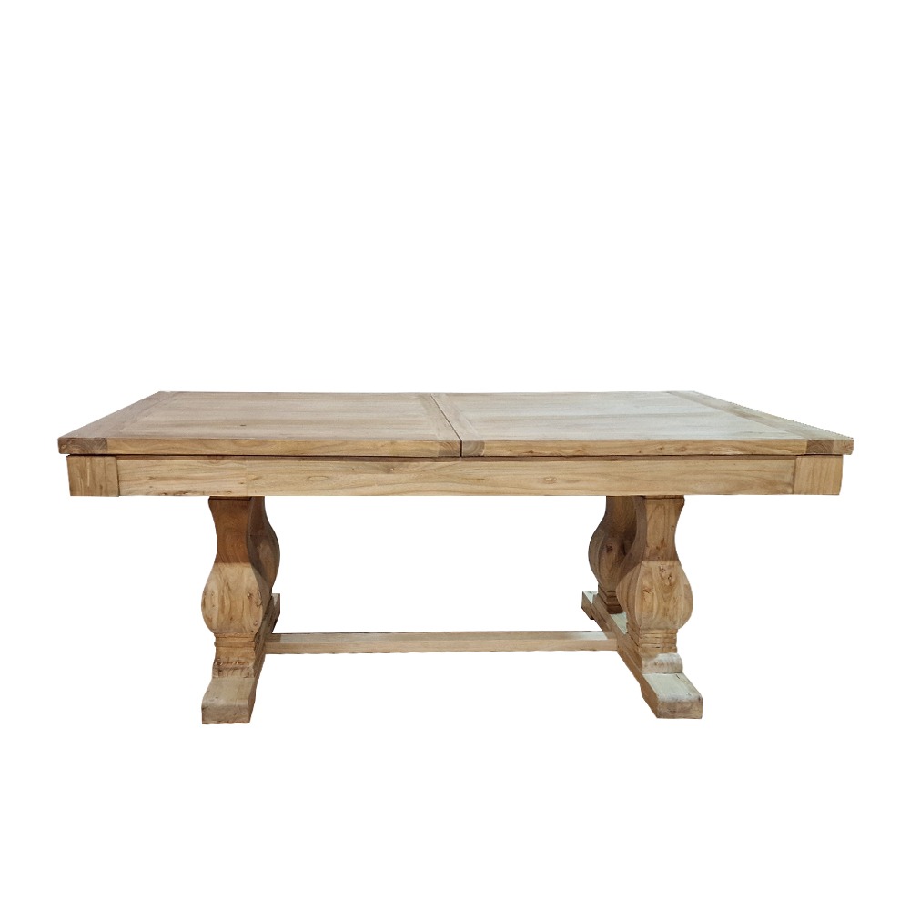 Artekko Deus Μασίφ Ξύλινη Επεκτεινόμενη Τραπεζαρία σε Ανοιχτή Φυσική Απόχρωση (200/280x100x78)cm Artekko 617-0292-A