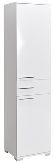 ΣΤΗΛΗ ΜΠΑΝΙΟΥ ΜΕ ΔΥΟ ΠΟΡΤΕΣ ΚΑΙ ΕΝΑ ΣΥΡΤΑΡΙ 45x38x187 εκ  ΛΕΥΚΟ ΓΥΑΛΙΣΤΕΡΟ velco-622-6972-36