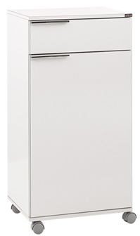 ΡΑΦΙΕΡΑ - ΣΥΡΤΑΡΙΕΡΑ ΤΡΟΧΗΛΑΤΗ ΜΕ ΠΟΡΤΑ ΚΑΙ  ΣΥΡΤΑΡΙ 50x40x100 εκ ΛΕΥΚΟ ΓΥΑΛΙΣΤΕΡΟ velco-622-7491-36