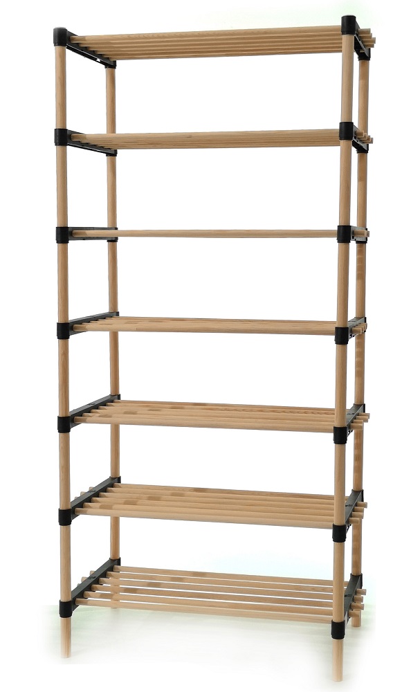 Ραφιέρα 7 Ράφια Φυσικό Ξύλο 56x29x115cm Ραφιέρα 7 Ράφια Φυσικό Ξύλο 56x29x115cm