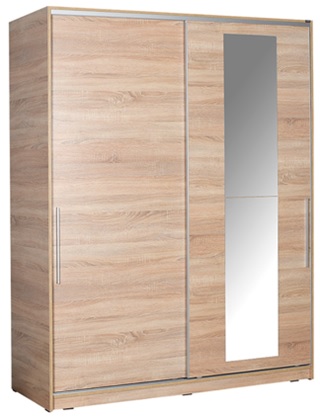 ΝΤΟΥΛΑΠΑ  ΜΕ ΔΥΟ ΣΥΡΟΜΕΝΕΣ ΠΟΡΤΕΣ & ΚΑΘΡΕΠΤΗ 160x60x207 εκ SONOMA velco-642-5396-31