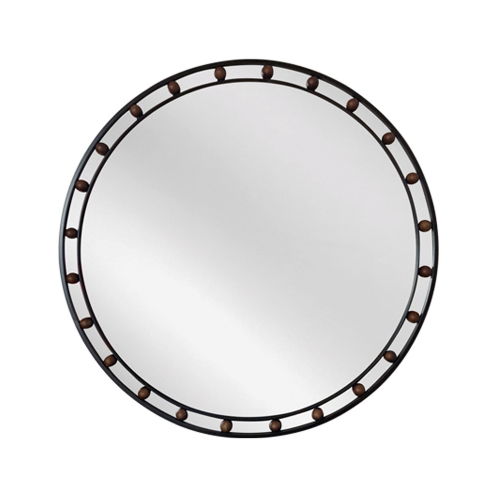 Artekko Dia Μαύρος Μεταλλικός Στρογγυλός Καθρέπτης Τοίχου (80x3x80)cm Artekko 661-2009