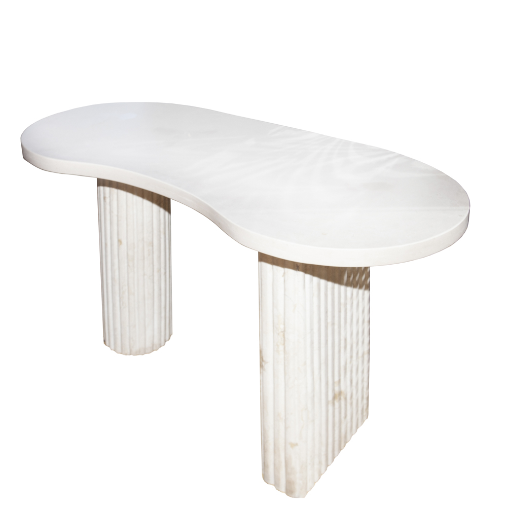 Artekko Solid Μπεζ Κονσόλα από Terrazzo (145x63x75)cm Artekko 667-4056