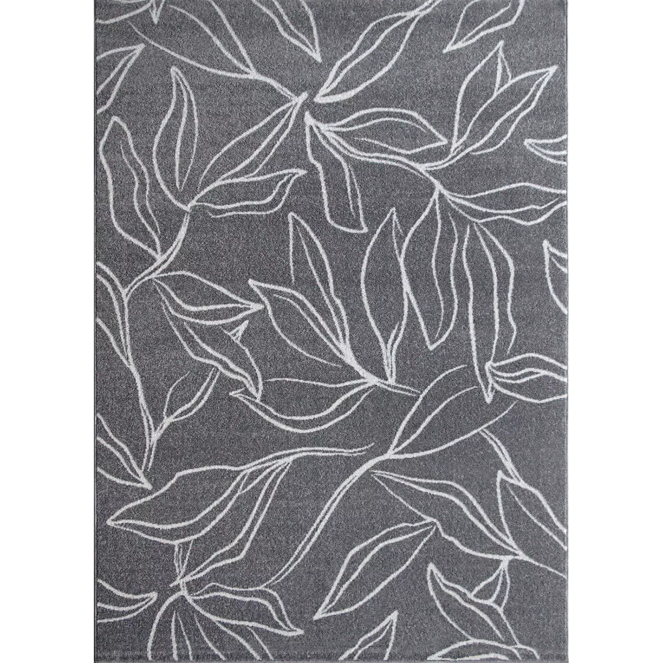 Χαλί "FAYNO" σε χρώμα γκρι με λευκά φύλλα 133x190 700-01312