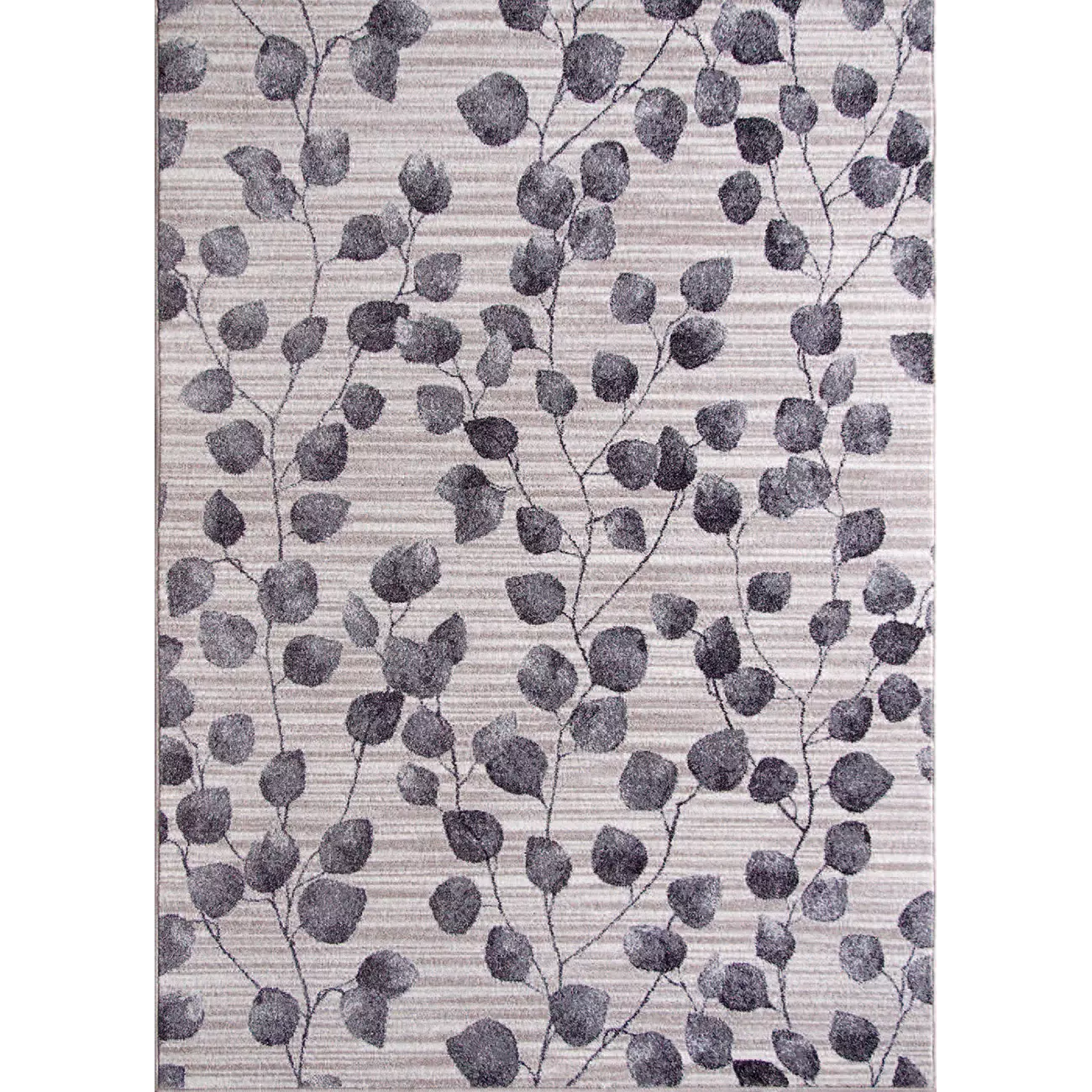 Χαλί "FAYNO" σε χρώμα μπεζ με γκρι φύλλα 200x250 700-01323