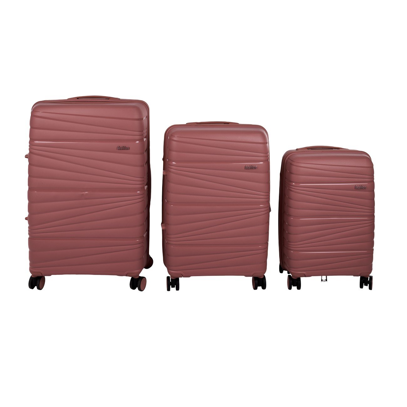 Σετ βαλίτσες 3τμχ "TRAVEL" σε χρώμα ροζ 700-01384