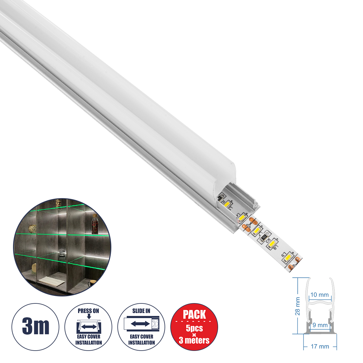 70812-3M GloboStar® GLASSBOARD-PROFILE 70812-3M Προφίλ Αλουμινίου – Βάση & Ψύκτρα Ταινίας LED με Λευκό Γαλακτερό Κάλυμμα – Χρήση για Μοριακό Φωτισμό Γυαλιού Πάχους 10mm – Πατητό Κάλυμμα – Ασημί – 3 Μέτρα – Πακέτο 5 Τεμαχίων – Μ300 x Π1.7 x Υ3cm 70812-3M GloboStar® GLASSBOARD-PROFILE 70812-3M Προφίλ Αλουμινίου – Βάση & Ψύκτρα Ταινίας LED με Λευκό Γαλακτερό Κάλυμμα – Χρήση για Μοριακό Φωτισμό Γυαλιού Πάχους 10mm – Πατητό Κάλυμμα – Ασημί – 3 Μέτρα – Πακέτο 5 Τεμαχίων – Μ300 x Π1.7 x Υ3cm
