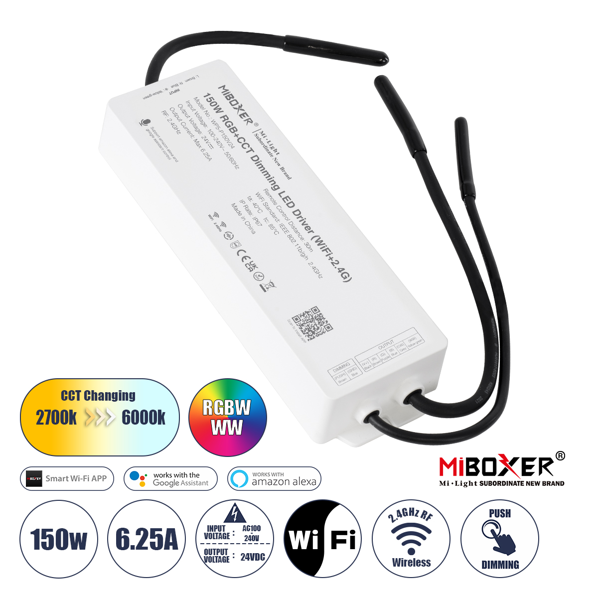 71440 GloboStar® 71440 WP5-P150V24 Mi-BOXER DC Smart Wifi & RF 2.4Ghz & Push Dimming Power Supply Τροφοδοτικό SELV & Controller / Dimmer All in One 5 Καναλιών AC100-240V σε DC 24V 5 x 1.25A 30W – Max 6.25A 150W – Αδιάβροχο IP67 RGBW+WW Μ22.5 x Π7.3 x Υ3. 71440 GloboStar® 71440 WP5-P150V24 Mi-BOXER DC Smart Wifi & RF 2.4Ghz & Push Dimming Power Supply Τροφοδοτικό SELV & Controller / Dimmer All in One 5 Καναλιών AC100-240V σε DC 24V 5 x 1.25A 30W – Max 6.25A 150W – Αδιάβροχο IP67 RGBW+WW Μ22.5 x Π7.3 x Υ3.