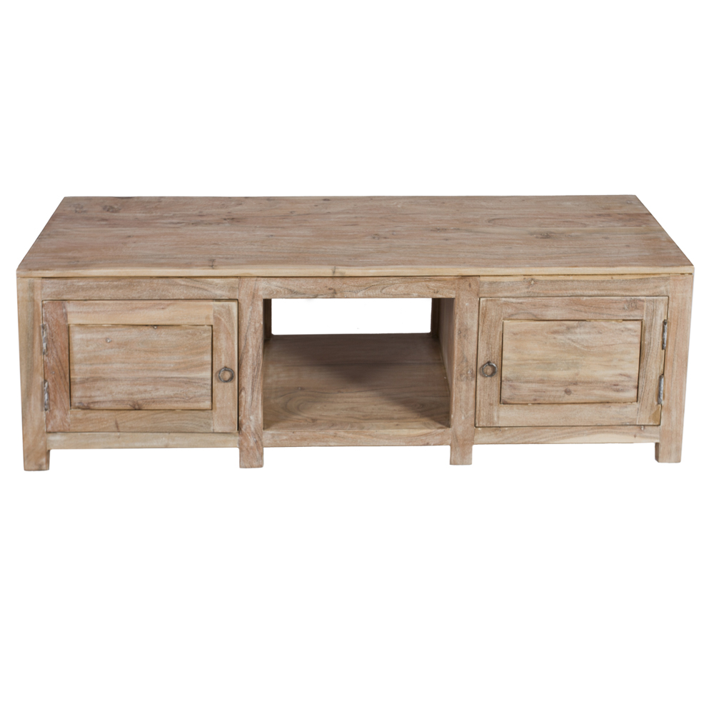 Artekko Apaittac Ξύλινο Μασίφ Έπιπλο Τηλεόρασης σε Λευκή Πατίνα (140x40x45)cm Artekko 720-1187-WHITE