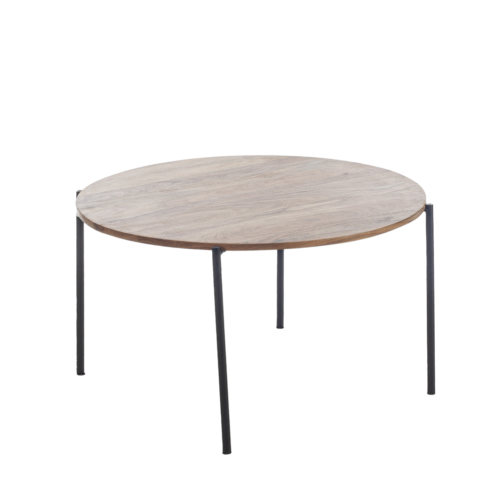 Artekko Ahri Τραπέζι Σαλονιού Στρογγυλό Ξύλο/Μέταλλο Μελί Απόχρωση (80x80x45)cm Artekko 720-2126