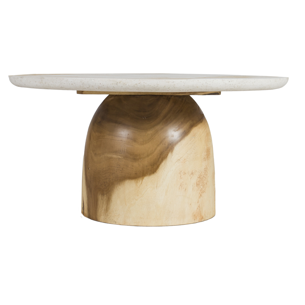 Artekko Solid Καφέ Ξύλινο Τραπέζι Σαλονιού με Λευκή Επιφάνεια Terrazzo (90x90x45)cm Artekko 730-3227