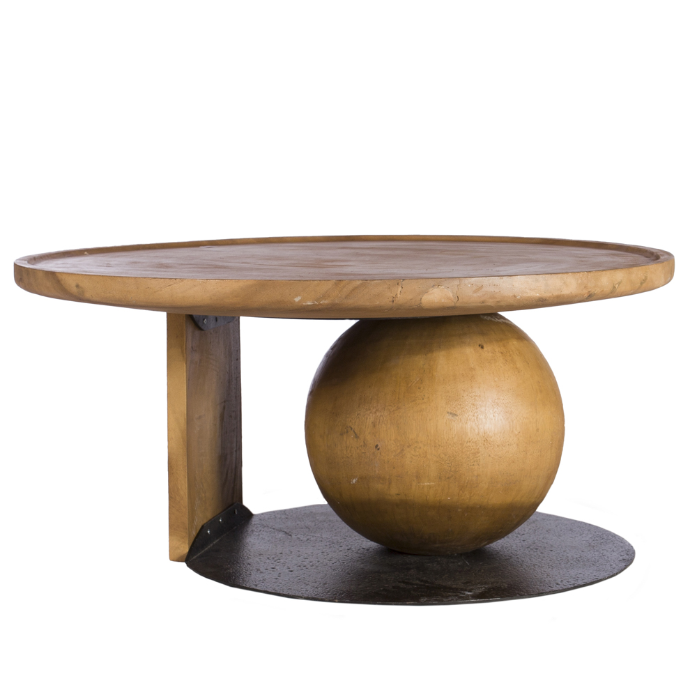 Artekko Munggur Ξύλινο Τραπέζι Σαλονιού με Μεταλλική Μαύρη Βάση (100x100x47)cm Artekko 730-3232