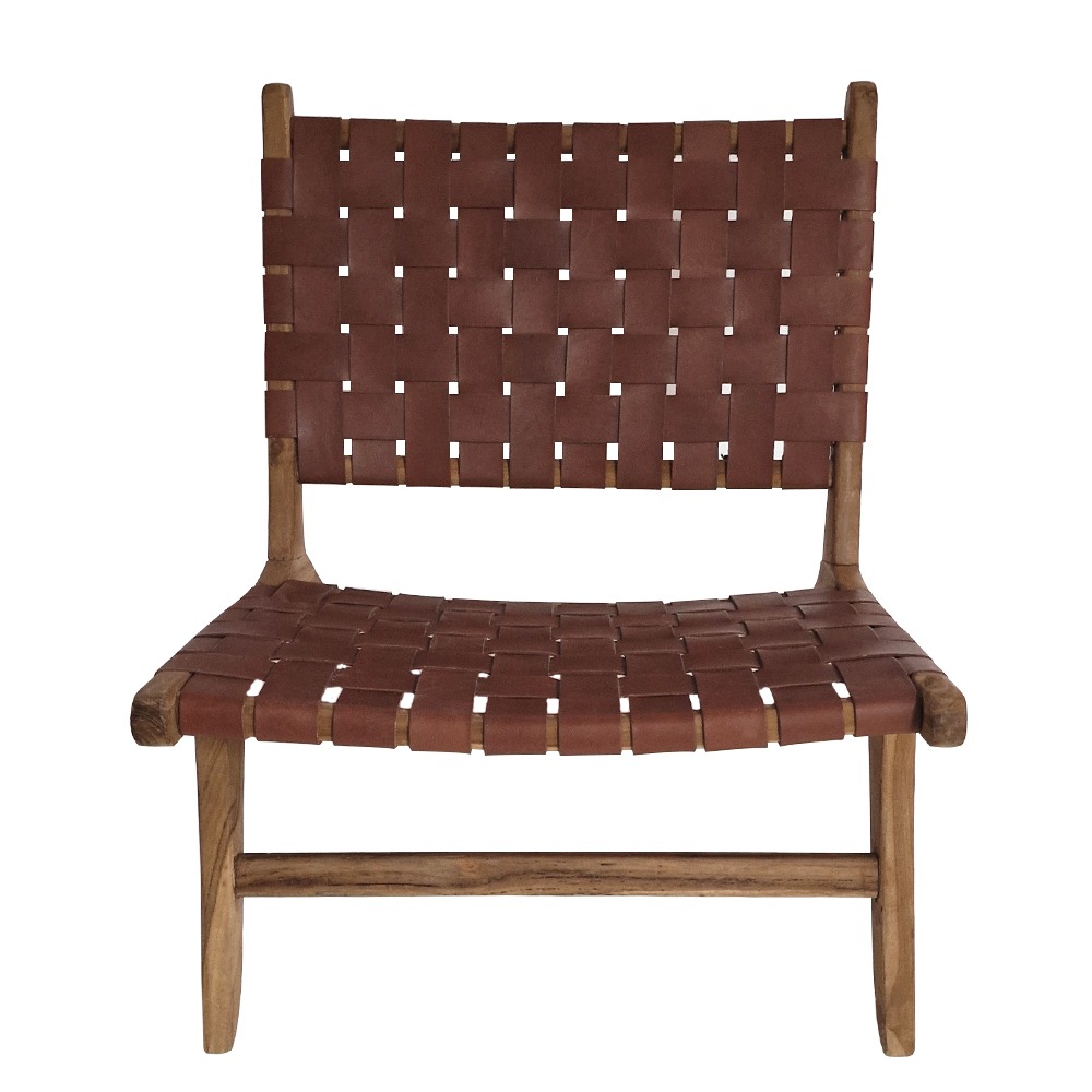 Artekko Lazzy Ξύλινη Καρέκλα σε Φυσική Απόχρωση με Καφέ Τεχνόδερμα (66x80x73)cm Artekko 730-3254