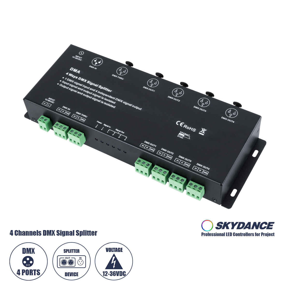 73136 GloboStar® 73136 DMA SKYDANCE DC DMX512 Signal Splitter / Amplifier 4 Καναλιών DC 12-36V – IP20 Μ25.6 x Π9.2 x Υ3.8cm – 5 Χρόνια Εγγύηση 73136 GloboStar® 73136 DMA SKYDANCE DC DMX512 Signal Splitter / Amplifier 4 Καναλιών DC 12-36V – IP20 Μ25.6 x Π9.2 x Υ3.8cm – 5 Χρόνια Εγγύηση