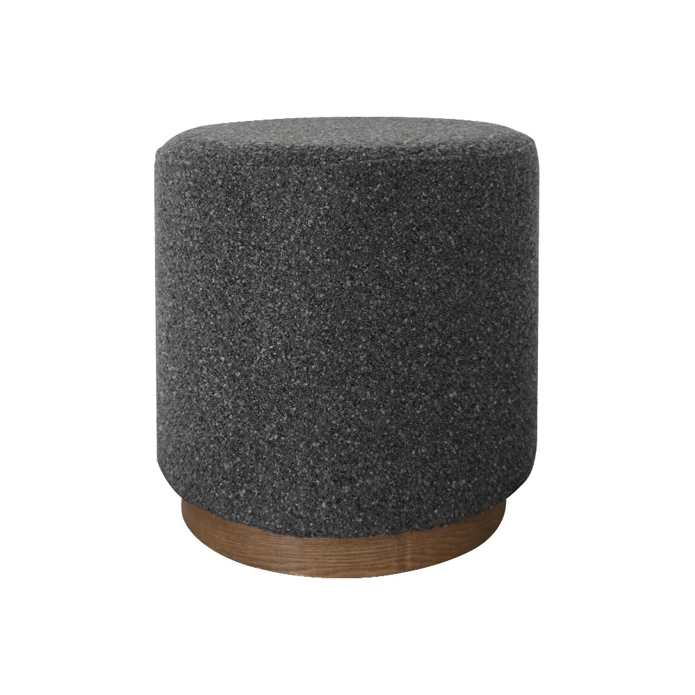 Artekko Cloud Σκούρο Γκρι Υφασμάτινο Μπουκλέ Σκαμπό (Φ41x44)cm Artekko 735-2200-A