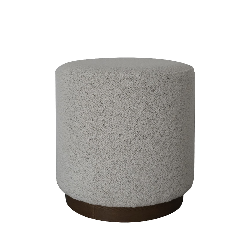 Artekko Cloud Εκρού Υφασμάτινο Μπουκλέ Σκαμπό (Φ41x44)cm Artekko 735-2200-B