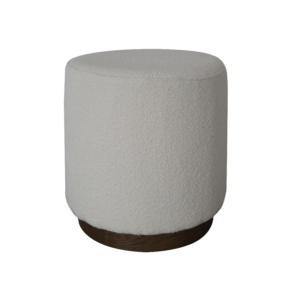 Artekko Cloud Λευκό Υφασμάτινο Μπουκλέ Σκαμπό (Φ41x44)cm Artekko 735-2200