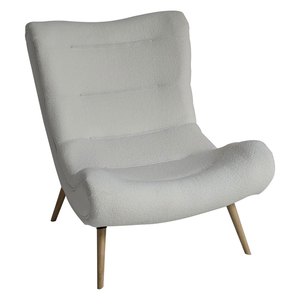 Artekko Cloud Λευκή Υφασμάτινη Μπουκλέ Πολυθρόνα (97x80x100)cm Artekko 735-2202