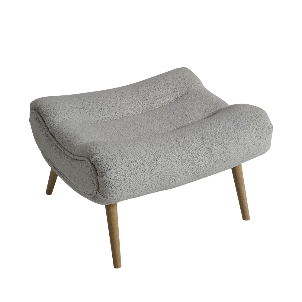 Artekko Cloud Μπεζ Υφασμάτινο Μπουκλέ Υποπόδιο Σκαμπό (68x58x40)cm Artekko 735-2203-W