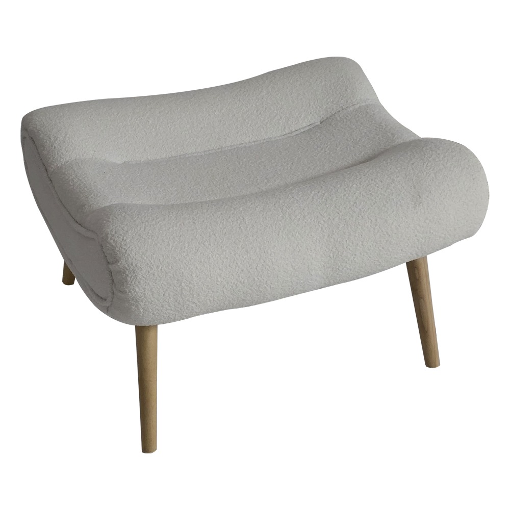 Artekko Cloud Λευκό Υφασμάτινο Μπουκλέ Υποπόδιο Σκαμπό (68x58x40)cm Artekko 735-2203