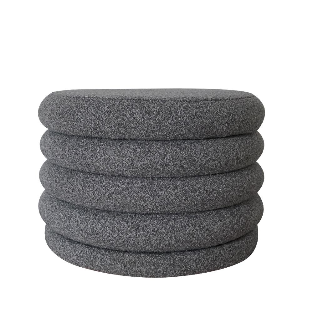 Artekko Cloud Γκρι Υφασμάτινο Μπουκλέ Σκαμπό με Αποθηκευτικό Χώρο (59x59x40)cm Artekko 735-2205-GL