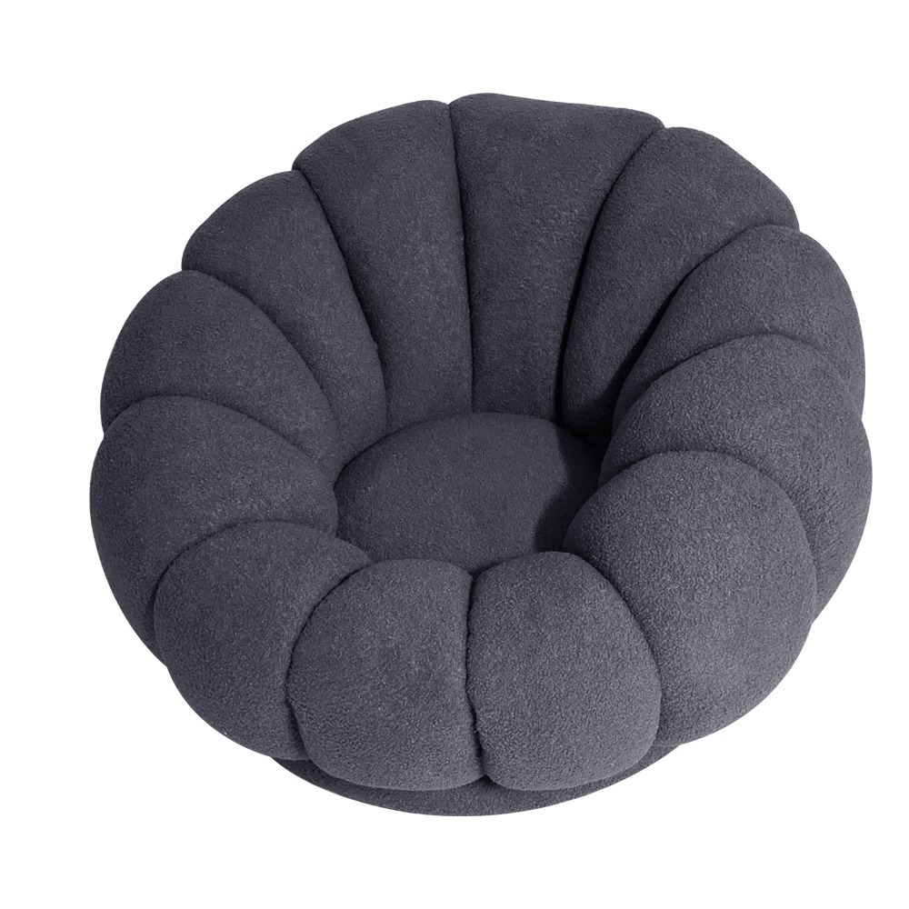 Artekko Cloud Γκρι Υφασμάτινη Μπουκλέ Περιστρεφόμενη Πολυθρόνα (98x97x69)cm Artekko 735-2206-GL