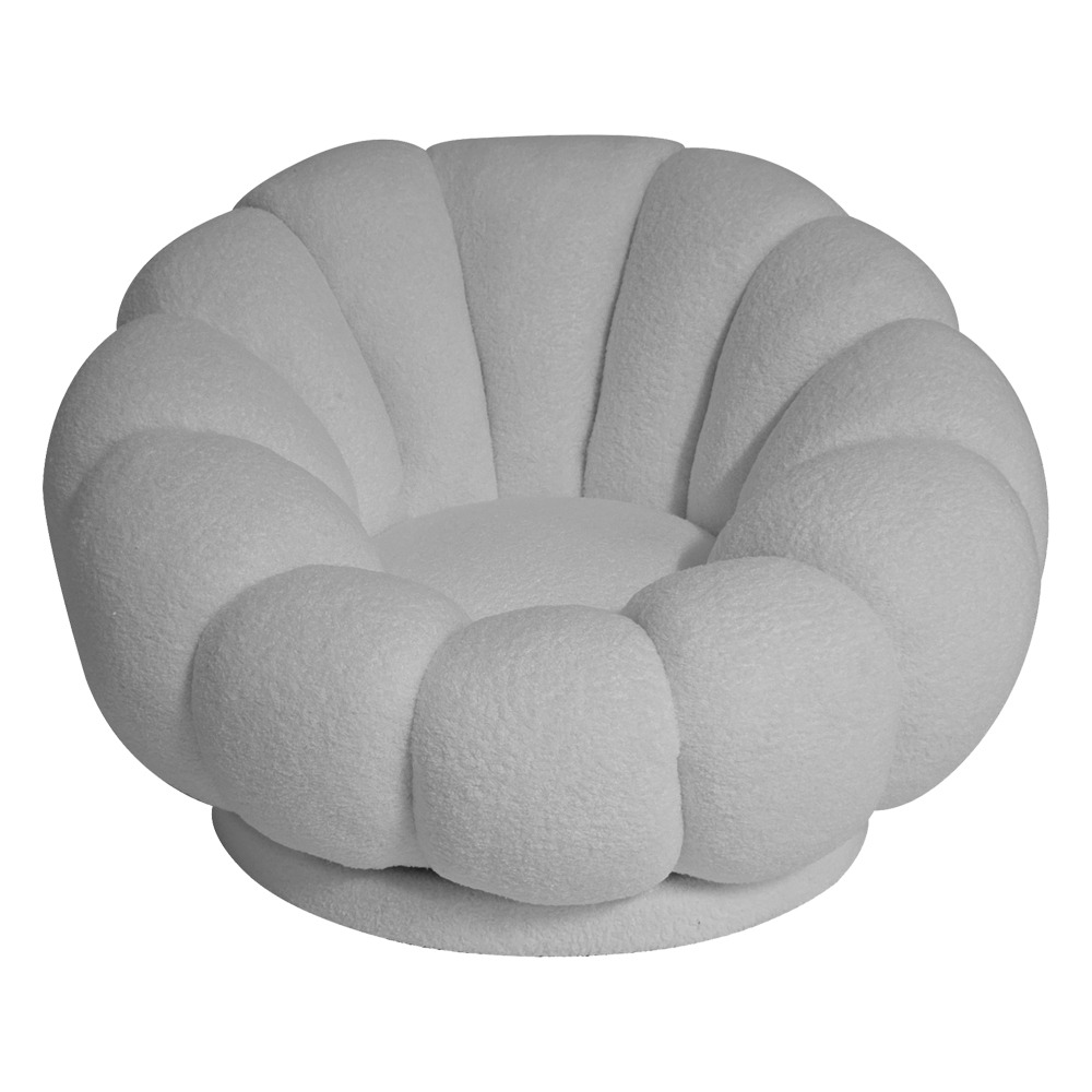 Artekko Cloud Λευκή Υφασμάτινη Μπουκλέ Περιστρεφόμενη Πολυθρόνα (98x97x69)cm Artekko 735-2206