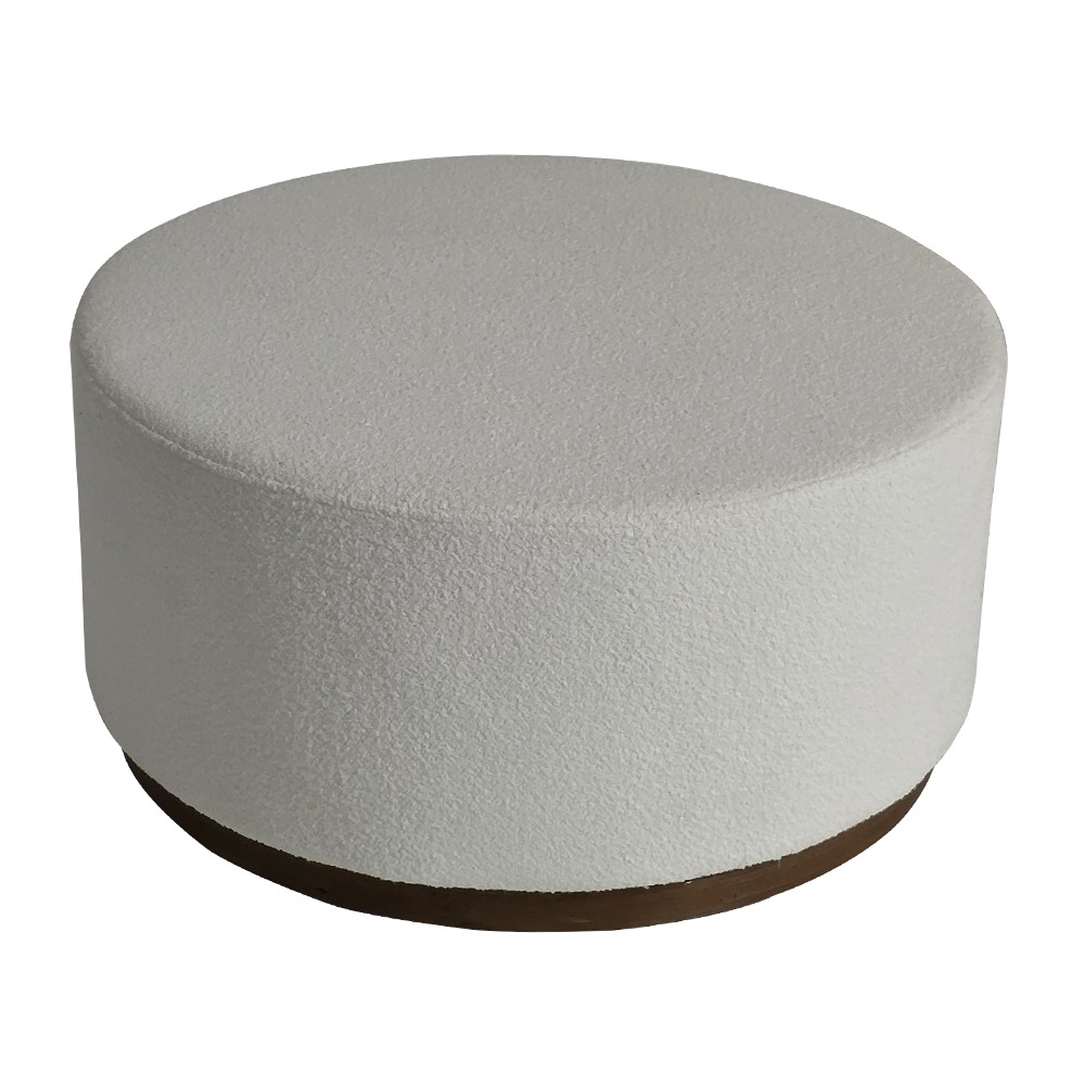 Artekko Cloud Λευκό Υφασμάτινο Μπουκλέ Σκαμπό (Φ80x41)cm Artekko 735-2208