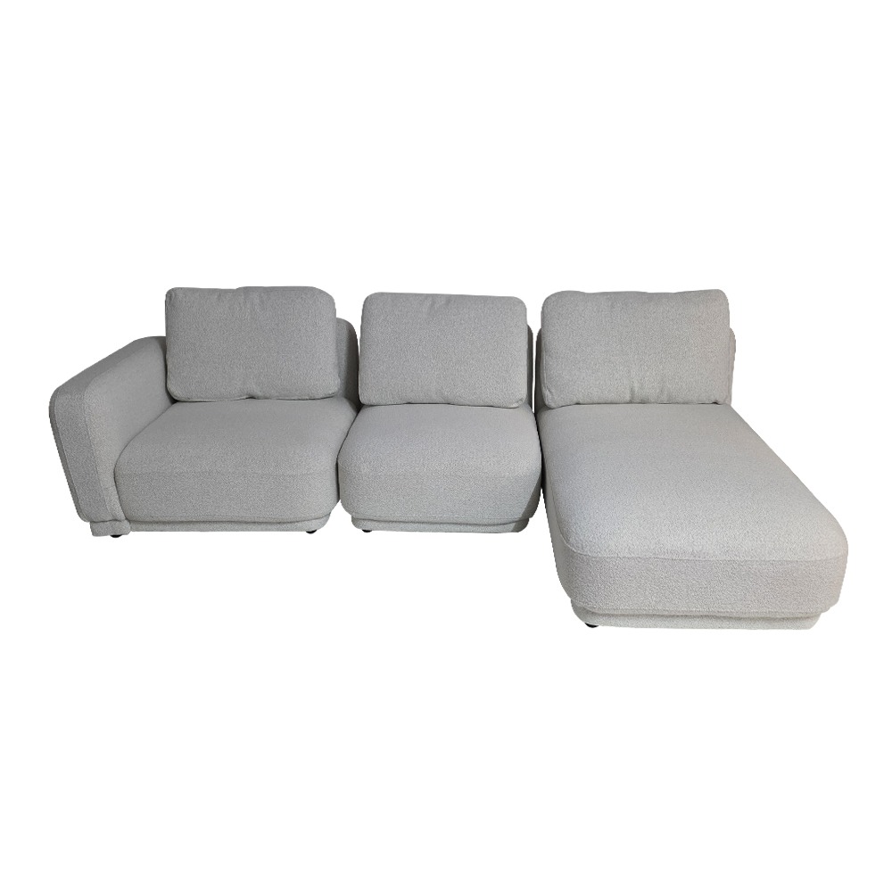 Artekko Cloud Μπεζ Υφασμάτινος Μπουκλέ Πολυμορφικός Γωνιακός Καναπές με 3 Ανεξάρτητα Κομμάτια (98x95x68)cm (80x93x68)cm (92x157x68)cm 3pcs Artekko 735-2211