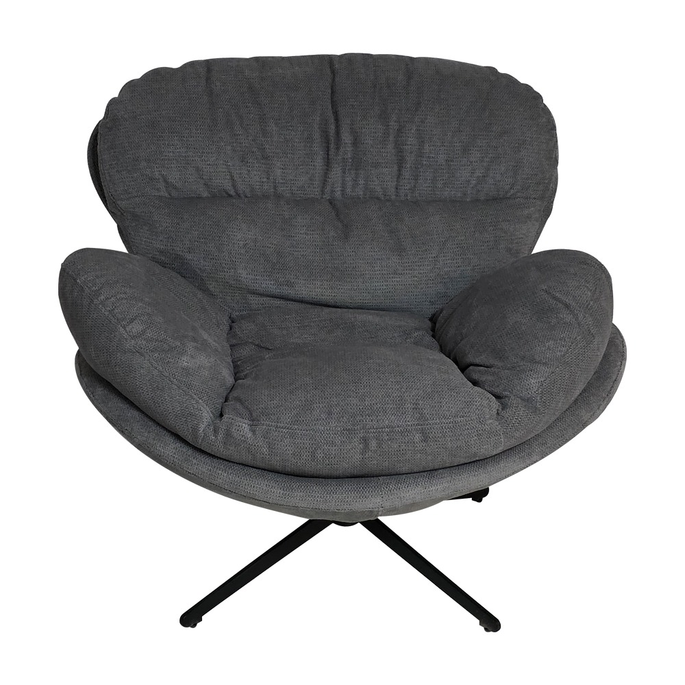 Artekko Cloud Γκρι Υφασμάτινη Περιστρεφόμενη Πολυθρόνα με Μαύρα Μεταλλικά Πόδια (97x101x80)cm Artekko 735-2214-GL