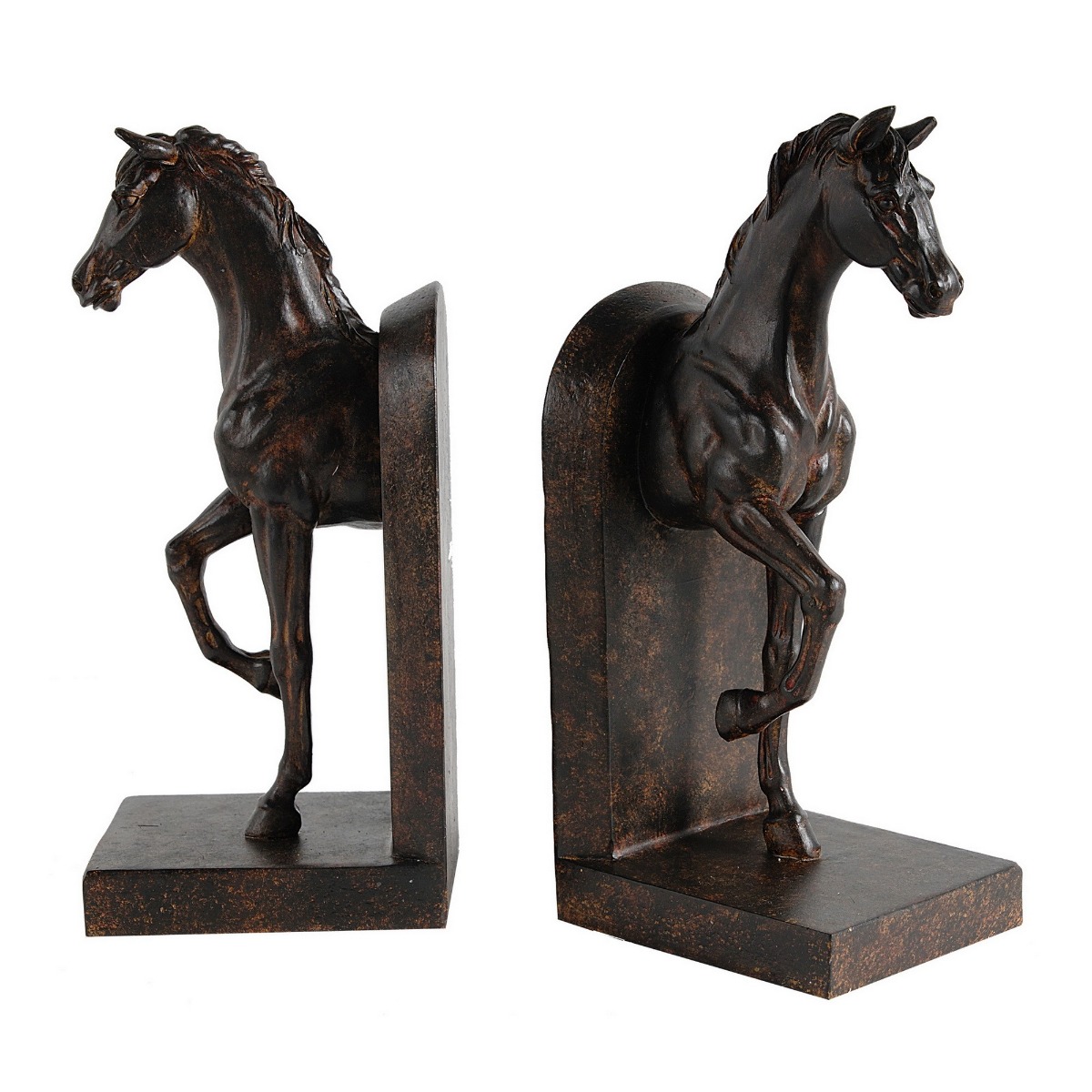 Artekko Bookends Καφέ Διακοσμητικοί Βιβλιοστάτες Ρητίνης με Άλογα (12.7x10.2x26.7)cm 2pcs Artekko 73642