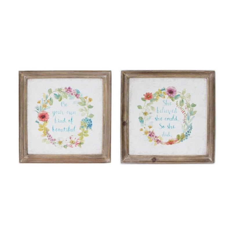 Artekko Πίνακας με Κορνίζα "Στεφάνι" Σετ/2 (44x44x3)cm Artekko 742-2101